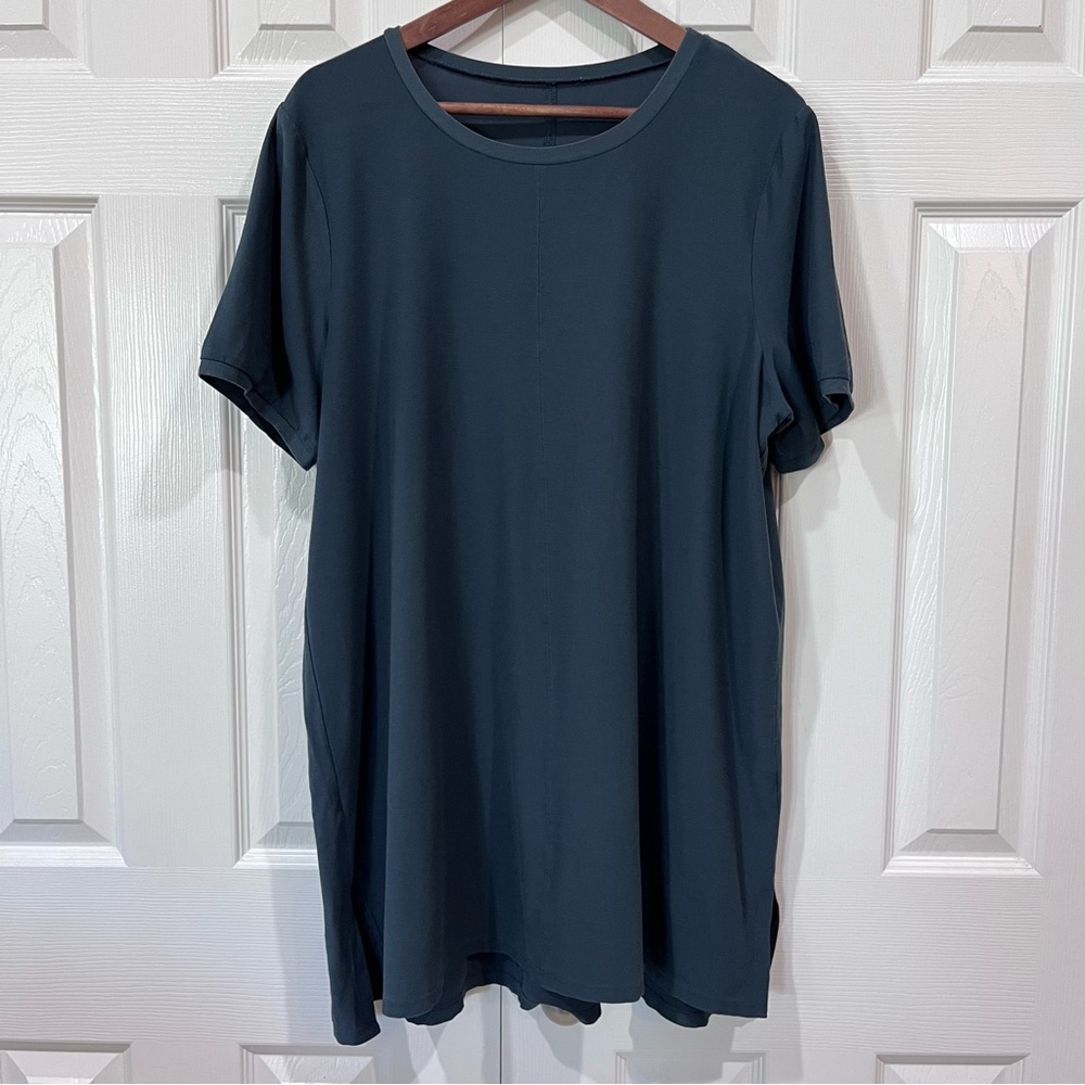 Eileen Fisher Teal Blue Tunic Shirt